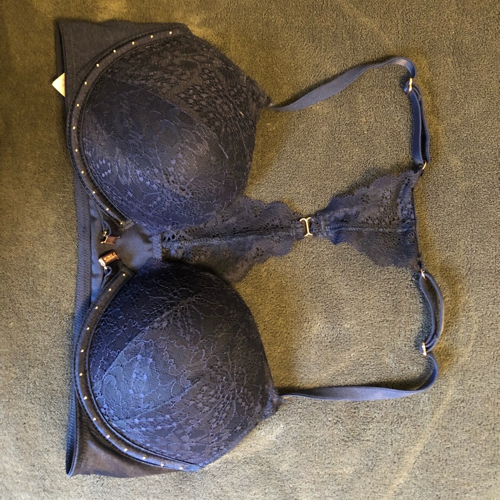 PINK Victoria's Secret Navy Lace Bra